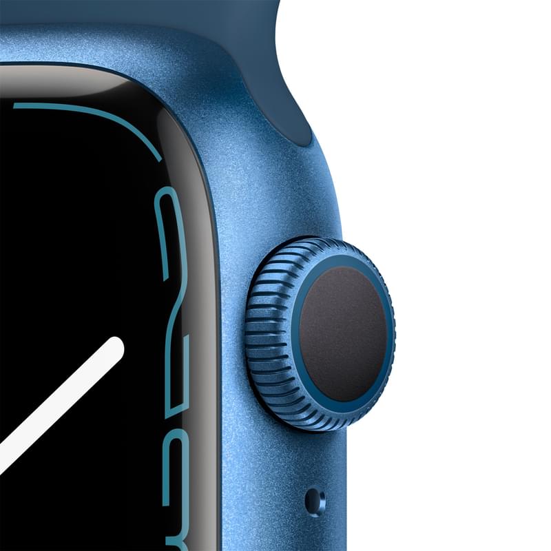 Apple Watch Series 7 GPS Смарт сағаты, 41mm Blue Aluminium Case with Abyss Blue Sport Band - фото #2, Technodom.kz