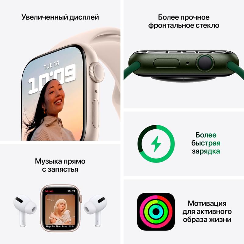 Смарт-часы Apple Watch Series 7 GPS, 41mm (PRODUCT)RED Aluminium Case with (PRODUCT)RED Sport Band - фото #6, Technodom.kz
