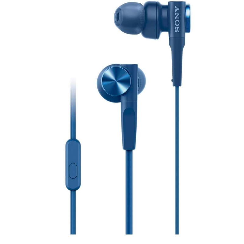 Микрофоны бар қыстырмалы құлаққап Sony MDR-XB55AP, Blue - фото #0, Technodom.kz