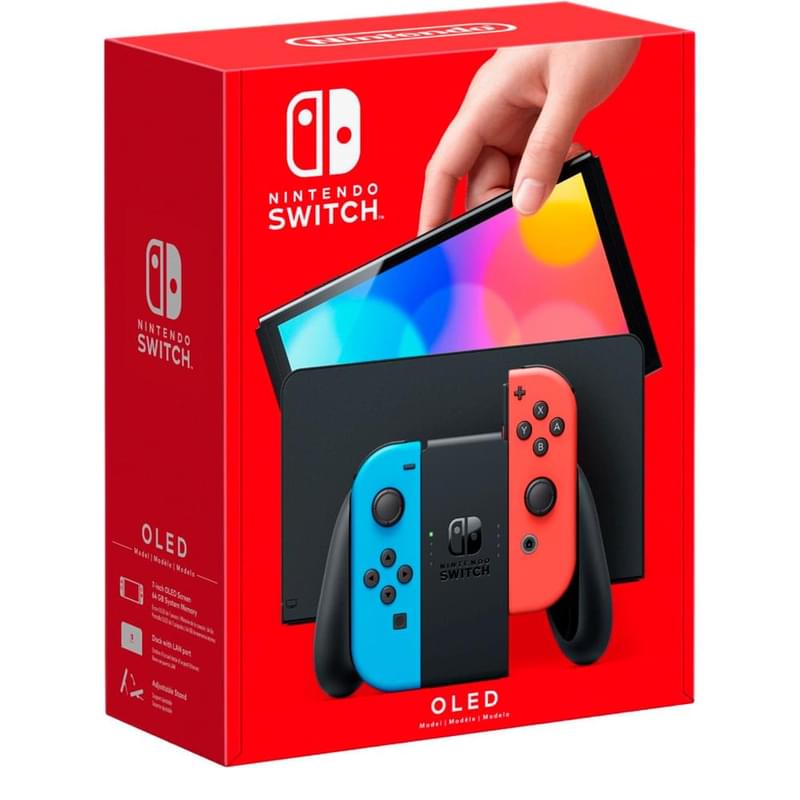Ойын консолі Nintendo Switch OLED Neon Blue/Neon Red - фото #0, Technodom.kz