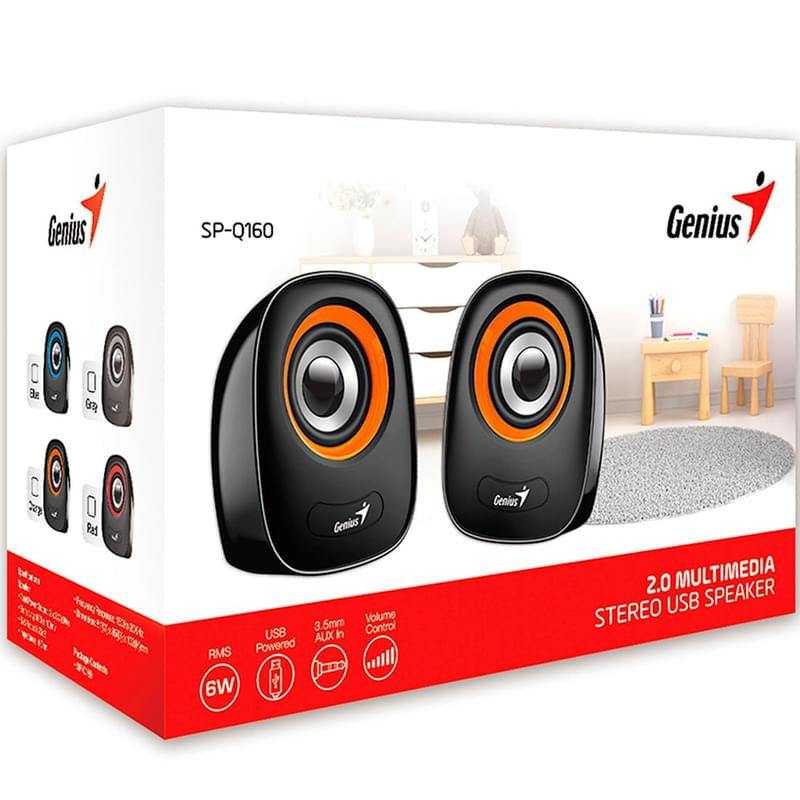 Колонки 2.0 Genius SP-Q160, Red - фото #2, Technodom.kz