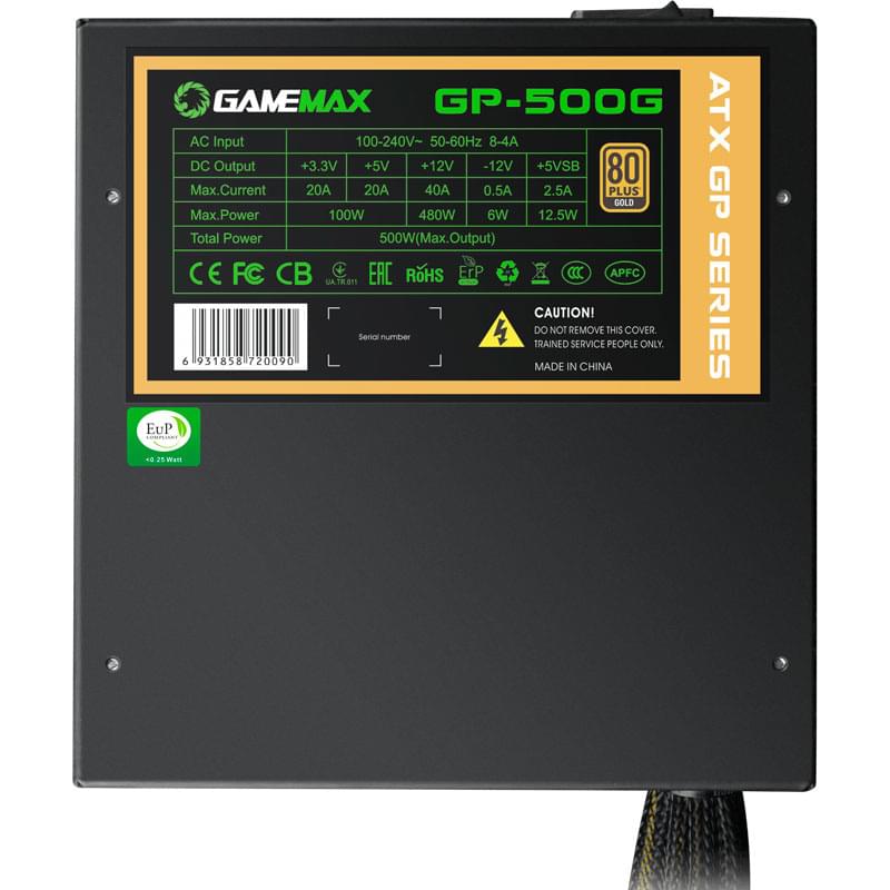 Блок питания 500W Gamemax GP-500G ATX 80 PLUS Gold 2x6+2pin, 4+4pin (GP-500G) - фото #7, Technodom.kz