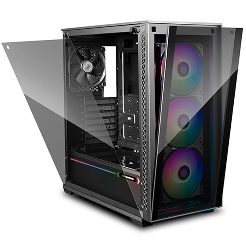 ПК корпус Deepcool MATREXX 70 ADD-RGB 3F MidTower, window, Black EATX (DP-ATX-MATREXX70-BKG0P-3F) - фото #1, Technodom.kz