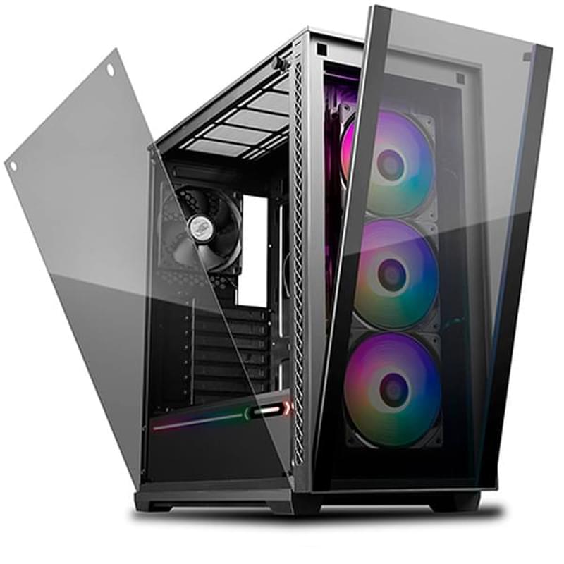 ПК корпус Deepcool MATREXX 70 ADD-RGB 3F MidTower, window, Black EATX (DP-ATX-MATREXX70-BKG0P-3F) - фото #2, Technodom.kz