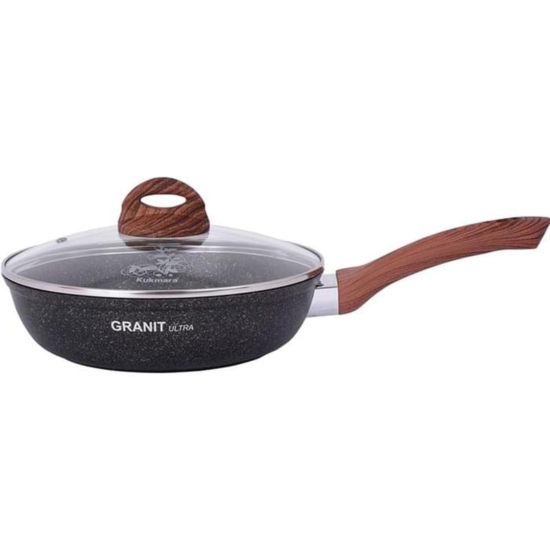 Kukmara Granit ultra (original) жиынтығынан СГО241А тұтқасы, шыны қақпағы бар АП табасы 24 см - фото #0, Technodom.kz