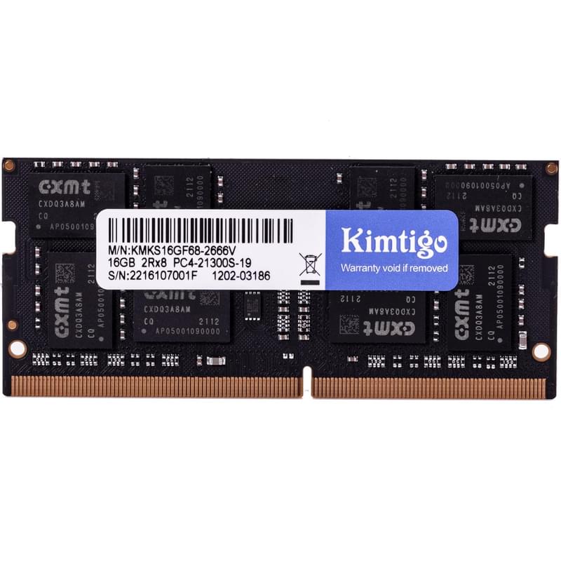 Kimtigo Жедел жадысы DDR4 SODIMM 16GB/2666MHz KMKS (KMKS 2666 16GB) - фото #0, Technodom.kz