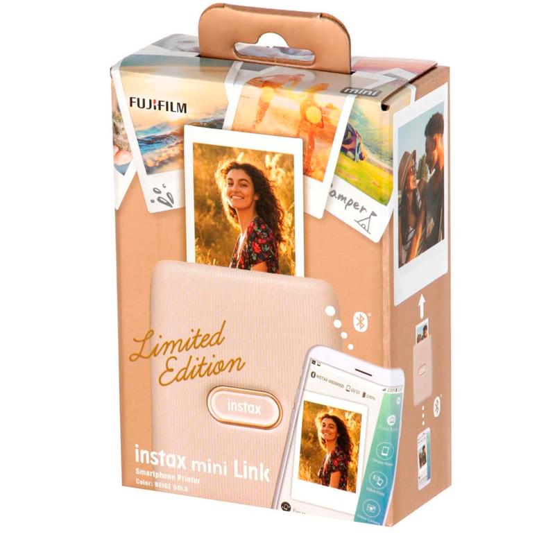 Принтер моментальной печати фото для смартфонов FUJIFILM Instax Mini Link, Beige Gold - фото #6, Technodom.kz