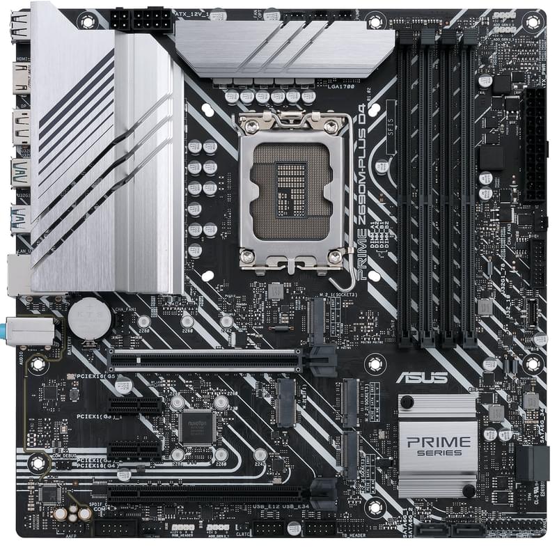 Материнская плата Asus PRIME Z690M-PLUS D4 LGA1700 4DDR4 PCI-E 2x16 2x1 (HDMI+DP) mATX - фото #0, Technodom.kz Материнская плата Asus PRIME Z690M-PLUS D4 LGA1700 4DDR4 PCI-E 2x16 2x1 (HDMI+DP) mATX - фото #0, Technodom.kz