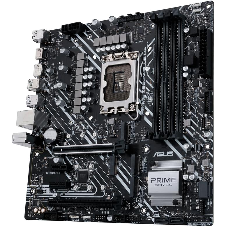 Материнская плата Asus PRIME Z690M-PLUS D4 LGA1700 4DDR4 PCI-E 2x16 2x1 (HDMI+DP) mATX - фото #5, Technodom.kz Материнская плата Asus PRIME Z690M-PLUS D4 LGA1700 4DDR4 PCI-E 2x16 2x1 (HDMI+DP) mATX - фото #5, Technodom.kz