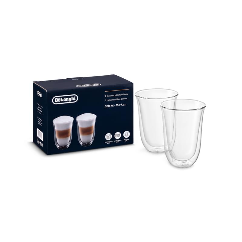 Delonghi LATTEMACCHIATO Латте құятын шыны-аяғы DLSC-312 220 ml (2 дана) - фото #3, Technodom.kz