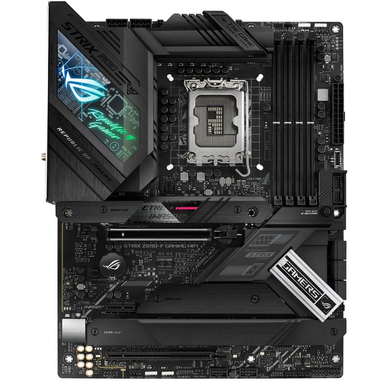 Материнская плата Asus ROG STRIX Z690-F GAMING WIFI LGA1700 4DDR5 PCI-E 2x16 1x1 (HDMI+DP) ATX - фото #0, Technodom.kz