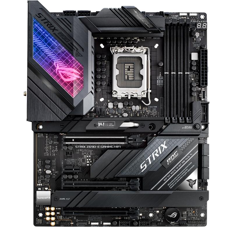 Материнская плата Asus ROG STRIX Z690-E GAMING WIFI LGA1700 4DDR5 PCI-E 3x16 1x1 (HDMI+DP) ATX - фото #0, Technodom.kz