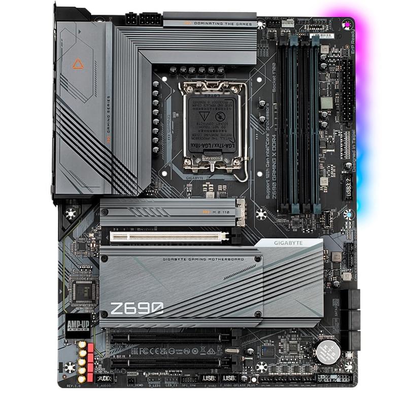 Материнская плата Gigabyte Z690 GAMING X DDR4 LGA1700 4DDR4 PCI-E 3x16 (HDMI+DP) ATX - фото #0, Technodom.kz