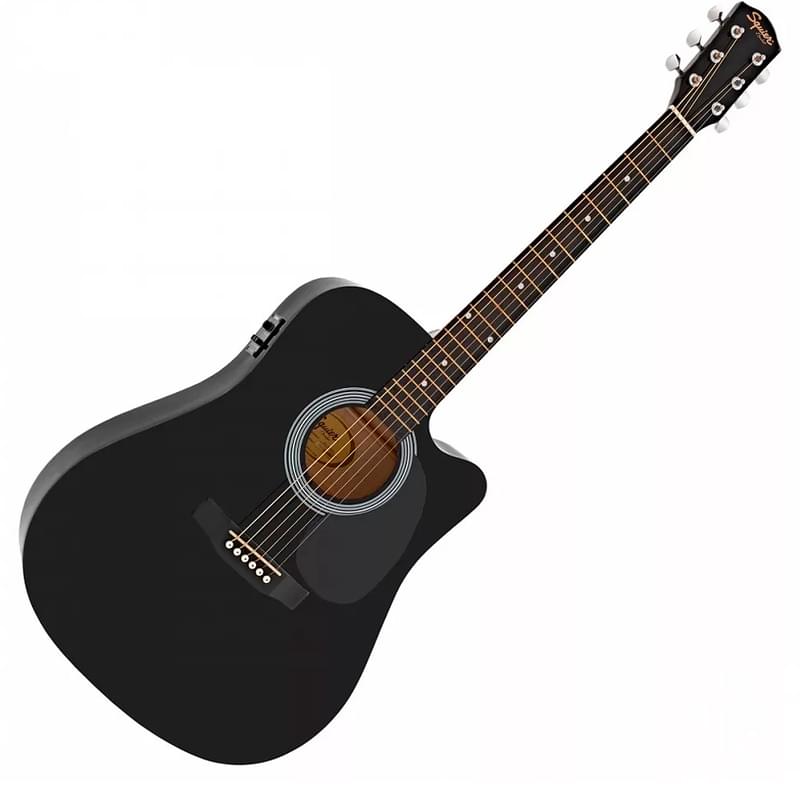 Электроакустическая Гитара SQUIER SA-105CE Dreadnought Black W/Fishman Preamp - фото #1, Technodom.kz