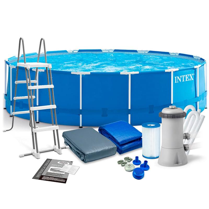 Каркасный бассейн INTEX, 457 х 122 см, 16805 л, с фильтр-насосом (28242NP) - фото #1, Technodom.kz