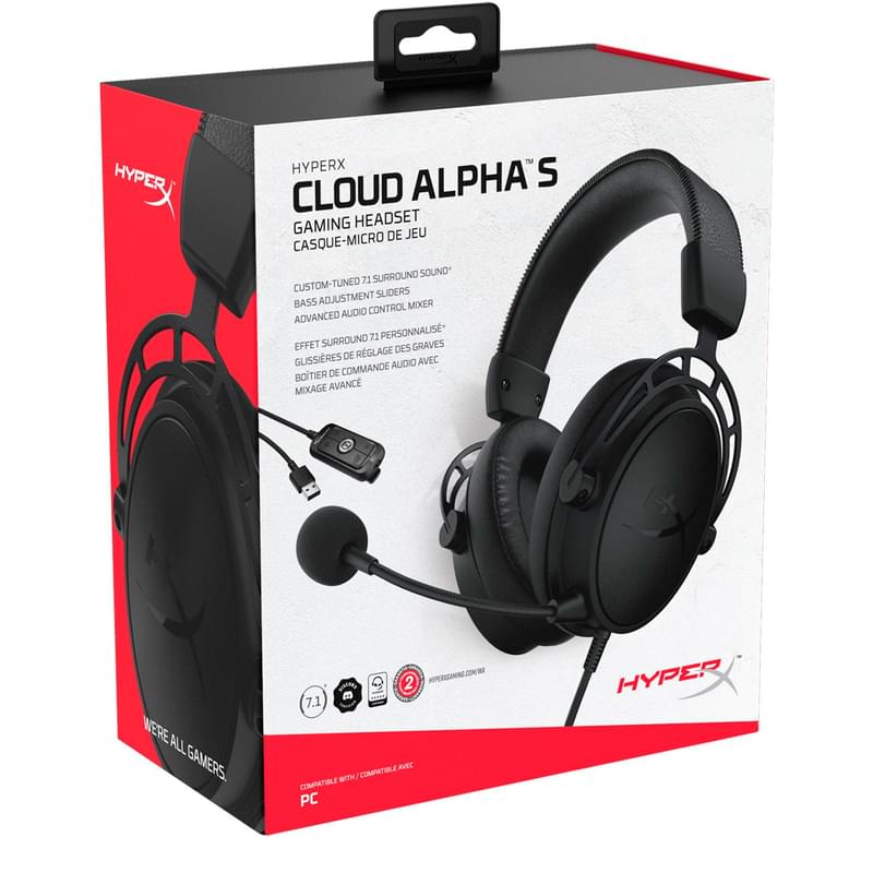 Игровая гарнитура HyperX Cloud Alpha S, Black (4P5L2AA) - фото #7, Technodom.kz