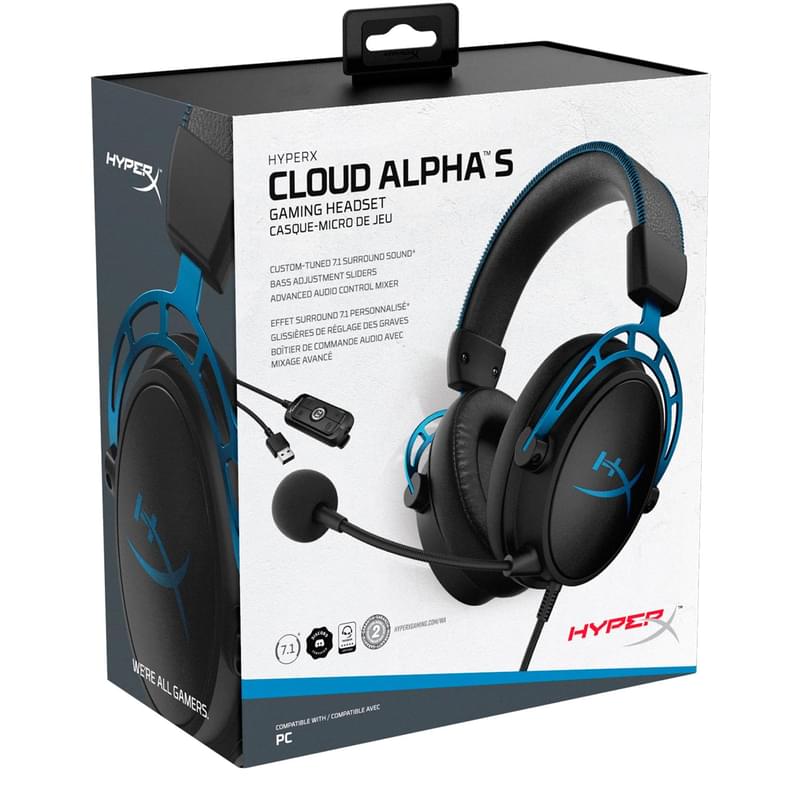 Игровая гарнитура HyperX Cloud Alpha S, Black/Blue (4P5L3AA) - фото #6, Technodom.kz