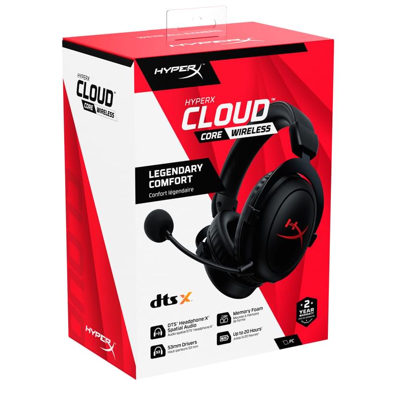 Игровая гарнитура беспроводная HyperX Cloud + DTS, Black (4P5D5AA) - фото #5, Technodom.kz