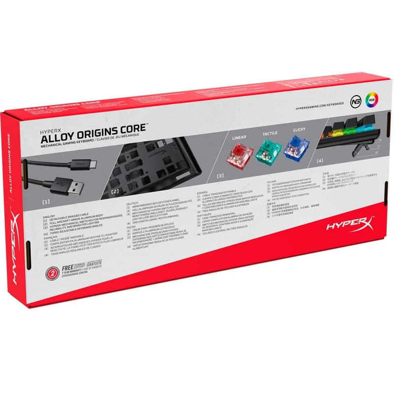 Игровая клавиатура HyperX Alloy Origins Core RGB, Blue Switch (4P5P2AX#ACB) - фото #6, Technodom.kz