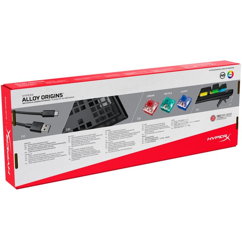 Игровая клавиатура HyperX Alloy Origins RGB, Blue Switch (4P5P0AX#ACB) - фото #6, Technodom.kz