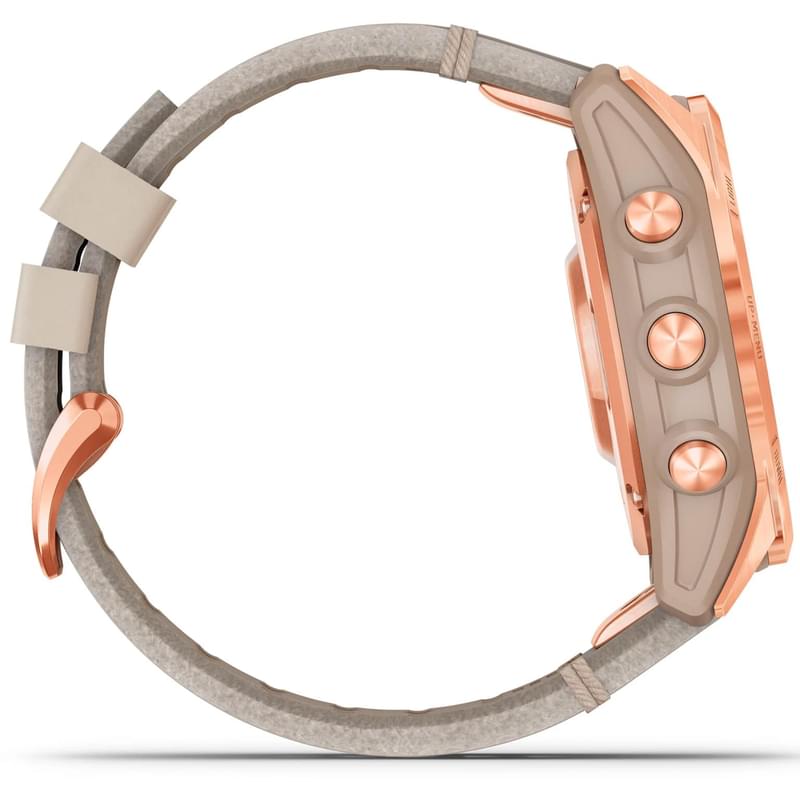Смарт-часы Garmin Fenix 7S Sapphire Solar, Gold Titanium w/Limestone Leather Band - фото #5, Technodom.kz