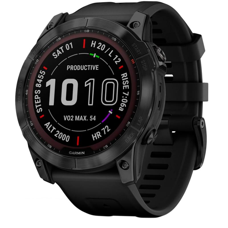Смарт-часы Garmin Fenix 7X Sapphire Solar, Black DLC Titanium with Black Band (010-02541-23) - фото #0, Technodom.kz