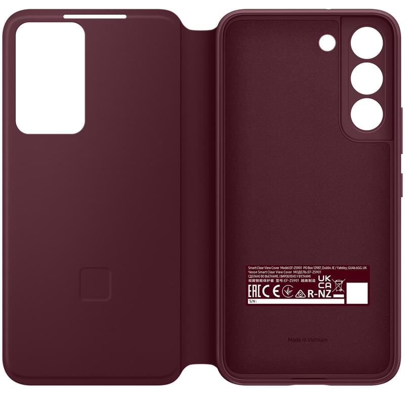 Чехол для Samsung Galaxy S22 Smart Clear View Cover, Burgundy (EF-ZS901CEEGRU) - фото #4, Technodom.kz