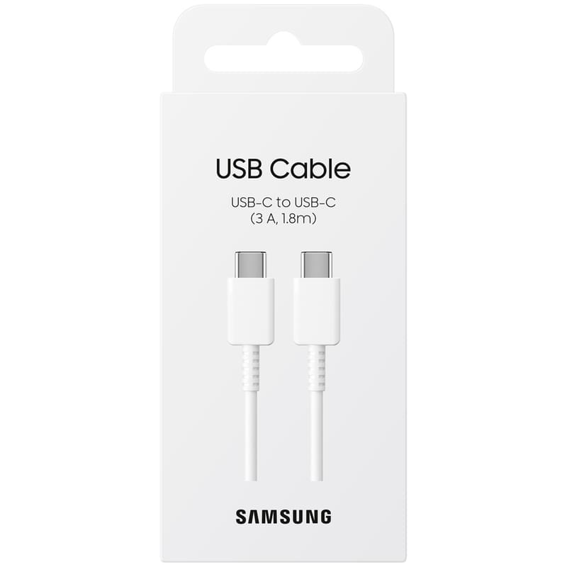 Кабель Type-C - Type-C, Samsung, 3A, 1,8м, Белый (EP-DX310JWRGRU) - фото #3, Technodom.kz