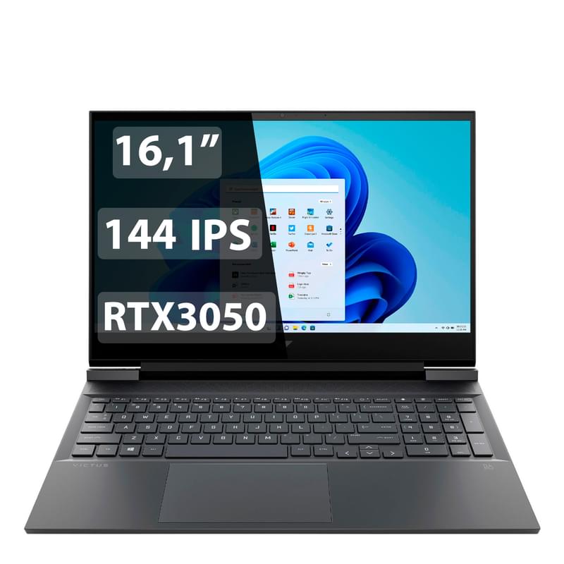 Игровой ноутбук HP Victus 16-E0106UR Ryzen 5 5600H / 8ГБ / 512SSD / RTX3050 4ГБ / 16.1 / Win11 / (64V31EA) - фото #0, Technodom.kz