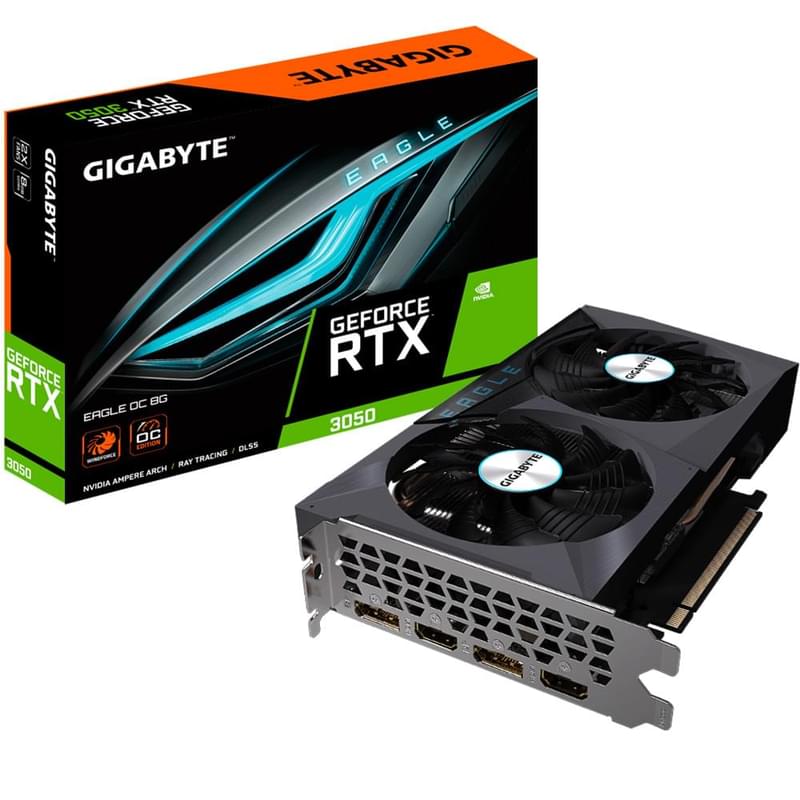 Видеокарта Gigabyte RTX 3050 EAGLE OC 8GB 128bit/G6 (2HDMI+2DP)(GV-N3050EAGLE OC-8GD) - фото #7, Technodom.kz