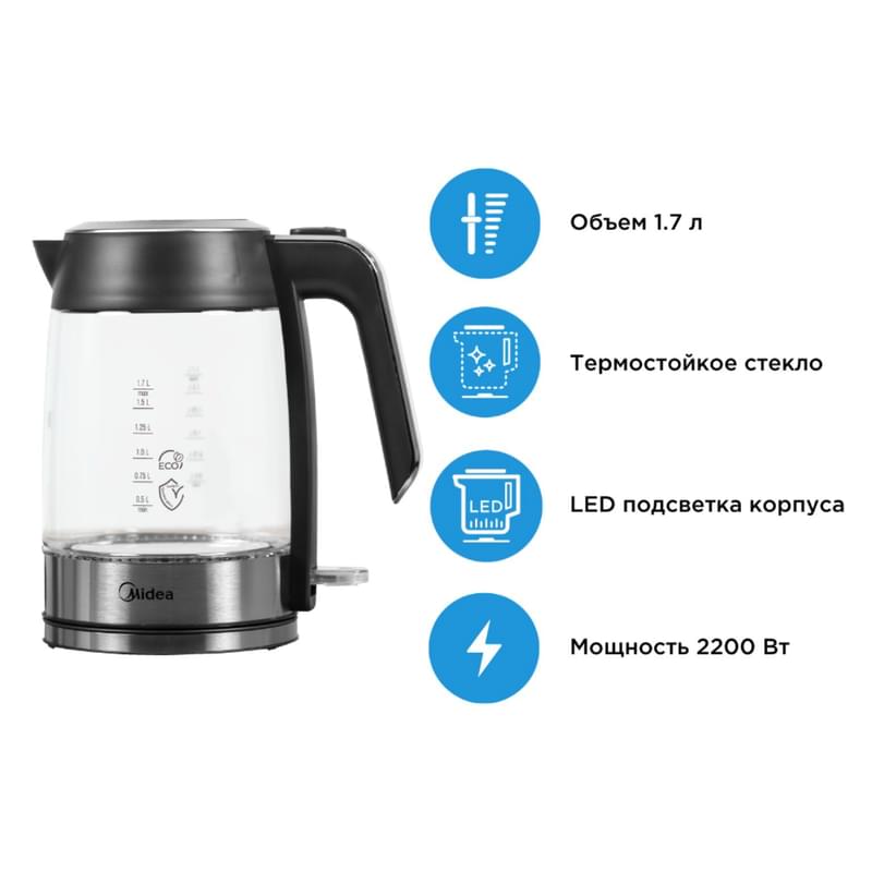 Электрический чайник Midea MK-17G01B - фото #0, Technodom.kz