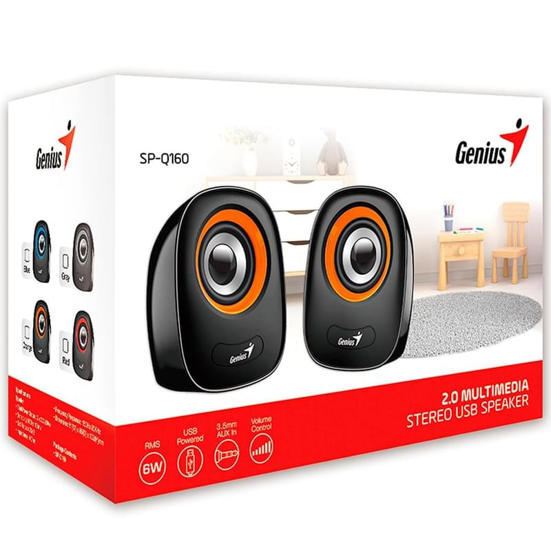 Колонки 2.0 Genius SP-Q160, Iron Grey - фото #2, Technodom.kz