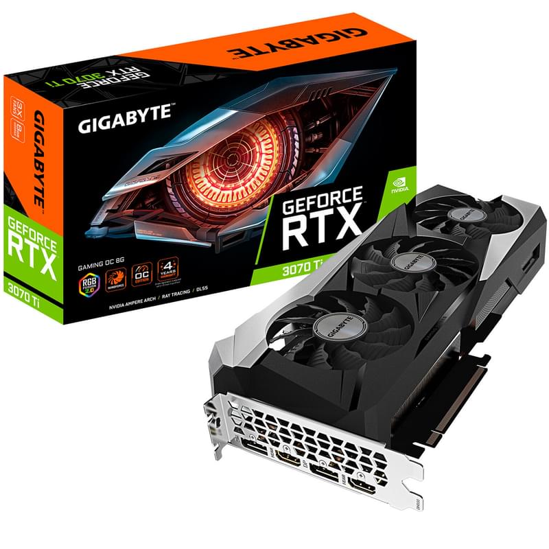 Видеокарта Gigabyte RTX 3070 Ti GAMING OC 8G LHR 256bit/G6X (2HDMI+2DP)(GV-N307TGAMING OC-8GD LHR) - фото #8, Technodom.kz