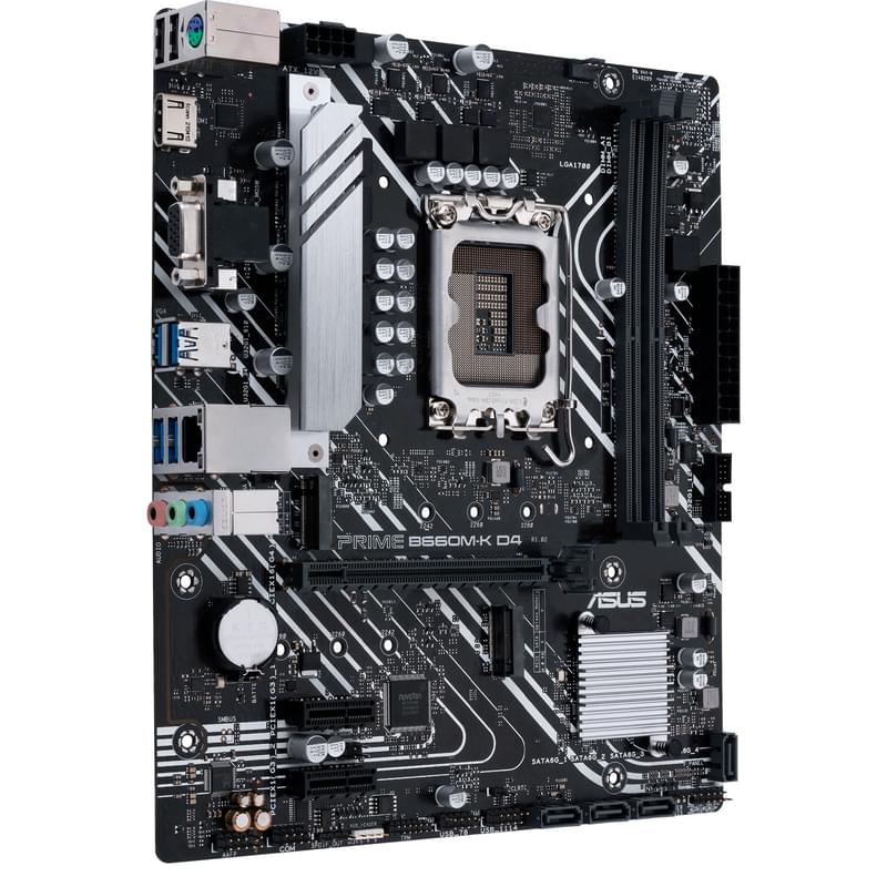 Материнская плата Asus PRIME B660M-K D4 LGA1700 2DDR4 PCI-E 1x16 2x1 (HDMI+VGA) mATX - фото #1, Technodom.kz