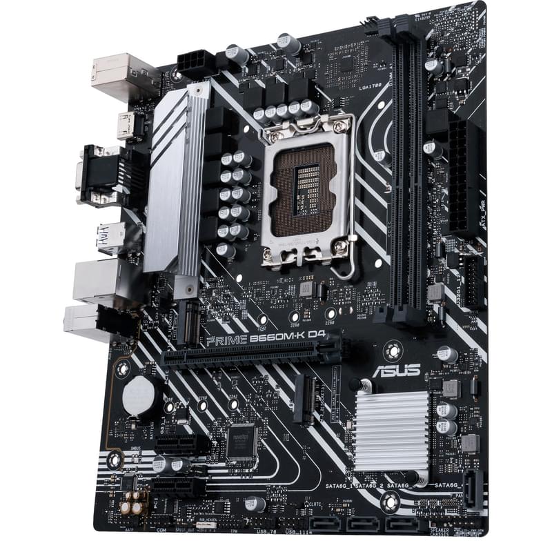 Материнская плата Asus PRIME B660M-K D4 LGA1700 2DDR4 PCI-E 1x16 2x1 (HDMI+VGA) mATX - фото #2, Technodom.kz