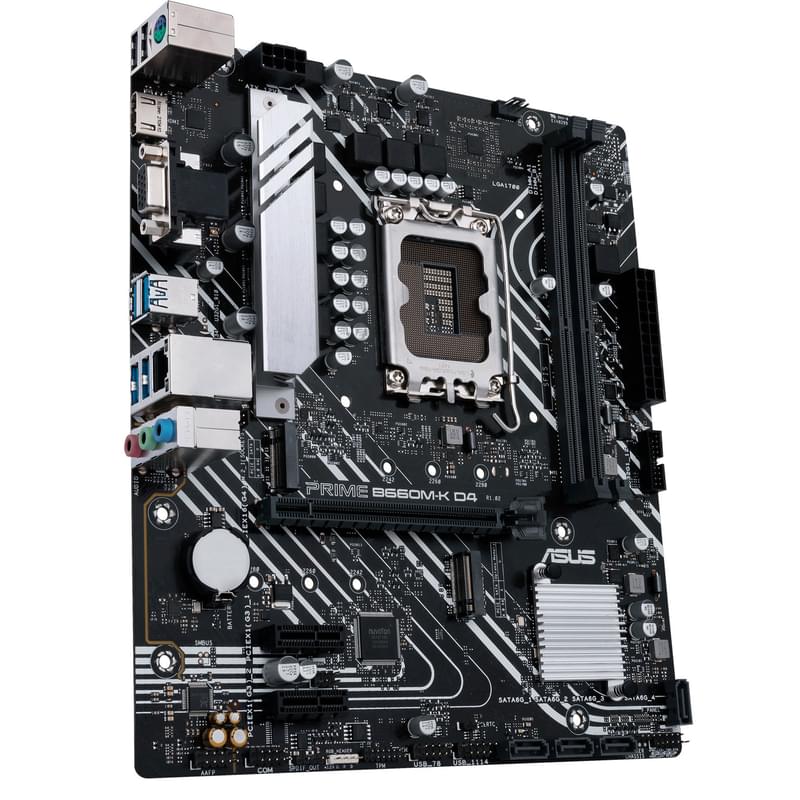 Материнская плата Asus PRIME B660M-K D4 LGA1700 2DDR4 PCI-E 1x16 2x1 (HDMI+VGA) mATX - фото #3, Technodom.kz
