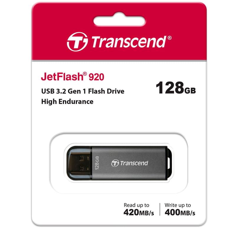USB Флешка 128GB Transcend JetFlash 920 Type-A 3.2 Gen 1 (3.1) Silver Металл (TS128GJF920) - фото #8, Technodom.kz