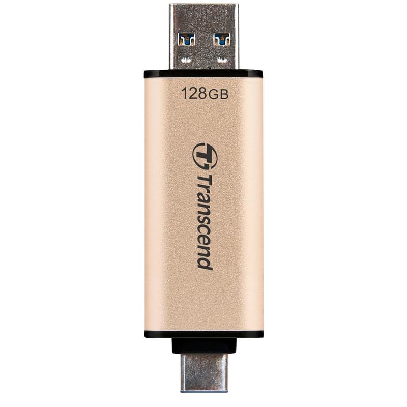 USB Флешка 128GB Transcend JetFlash 930C Type-A/Type-C 3.2 Gen 1 (3.1) Gold Металл (TS128GJF930C) - фото #1, Technodom.kz