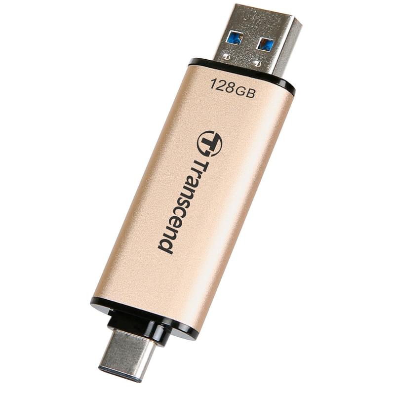 USB Флешка 128GB Transcend JetFlash 930C Type-A/Type-C 3.2 Gen 1 (3.1) Gold Металл (TS128GJF930C) - фото #5, Technodom.kz