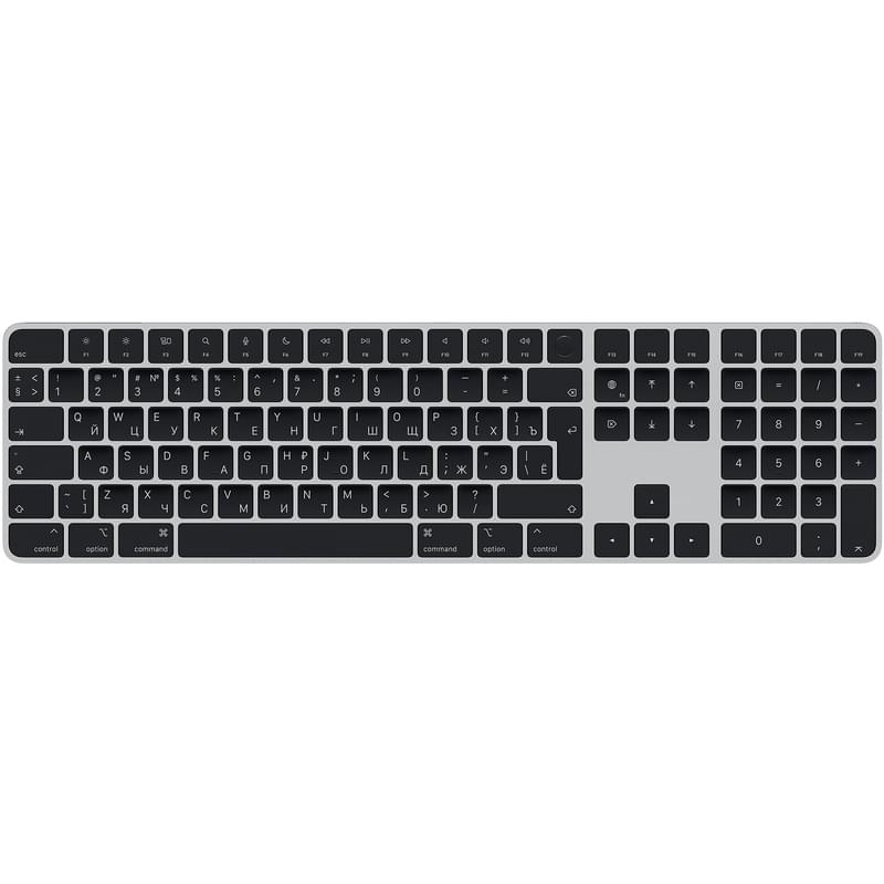 Клавиатура беспроводная Apple Magic Keyboard с Touch ID и цифровой панелью, Black (MMMR3RS/A) - фото #0, Technodom.kz