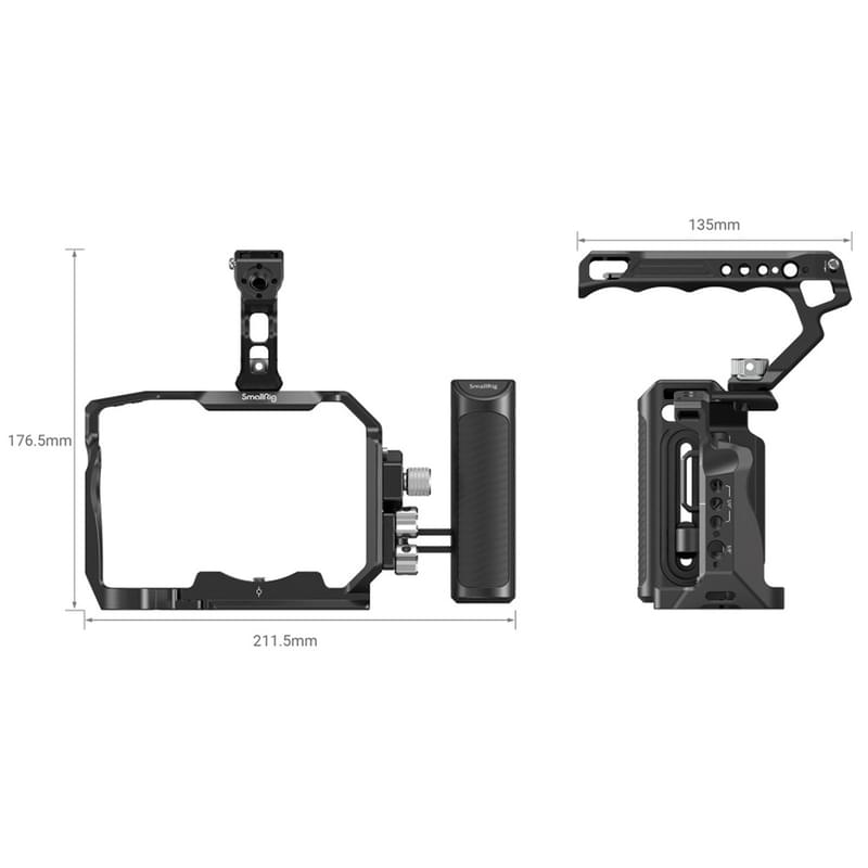 Клетка и ручка SmallRig 3669 Cage для Sony A7SIII/A7IV с двумя ручками - фото #3, Technodom.kz