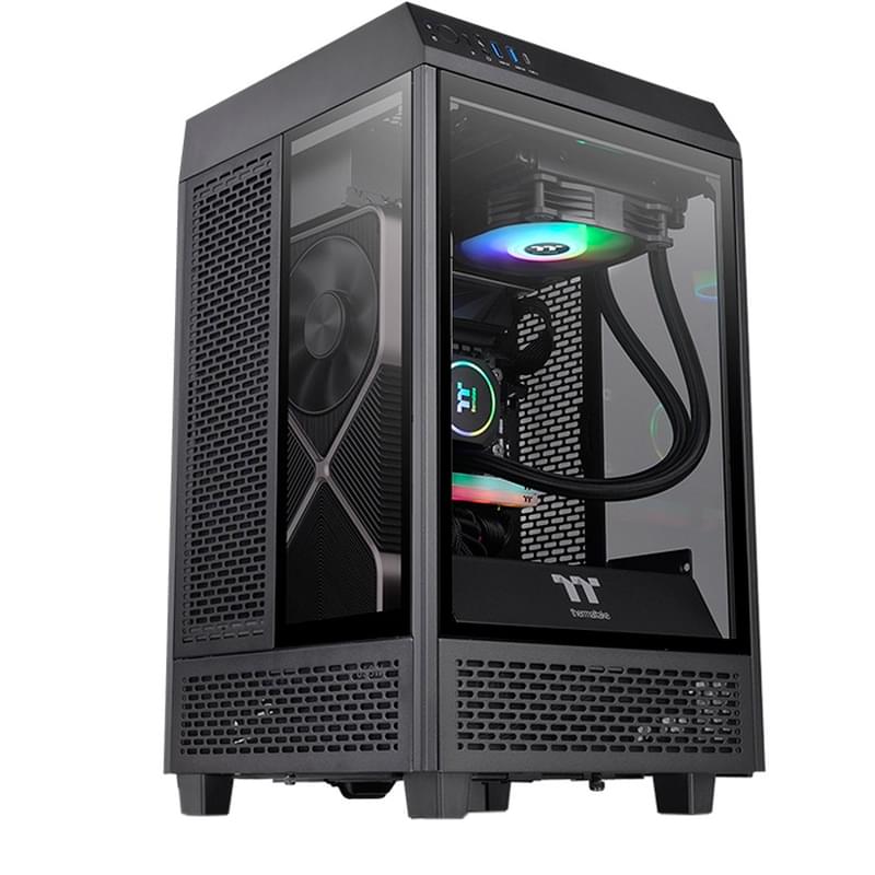 ПК корпус Thermaltake The Tower 100 MiniTower, window, Black mITX (CA-1R3-00S1WN-00) - фото #0, Technodom.kz