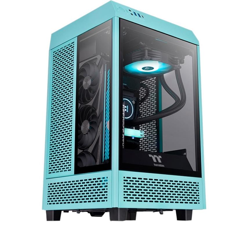 ПК корпус Thermaltake The Tower 100 MiniTower, window, Turquoise mITX (CA-1R3-00SBWN-00) - фото #0, Technodom.kz