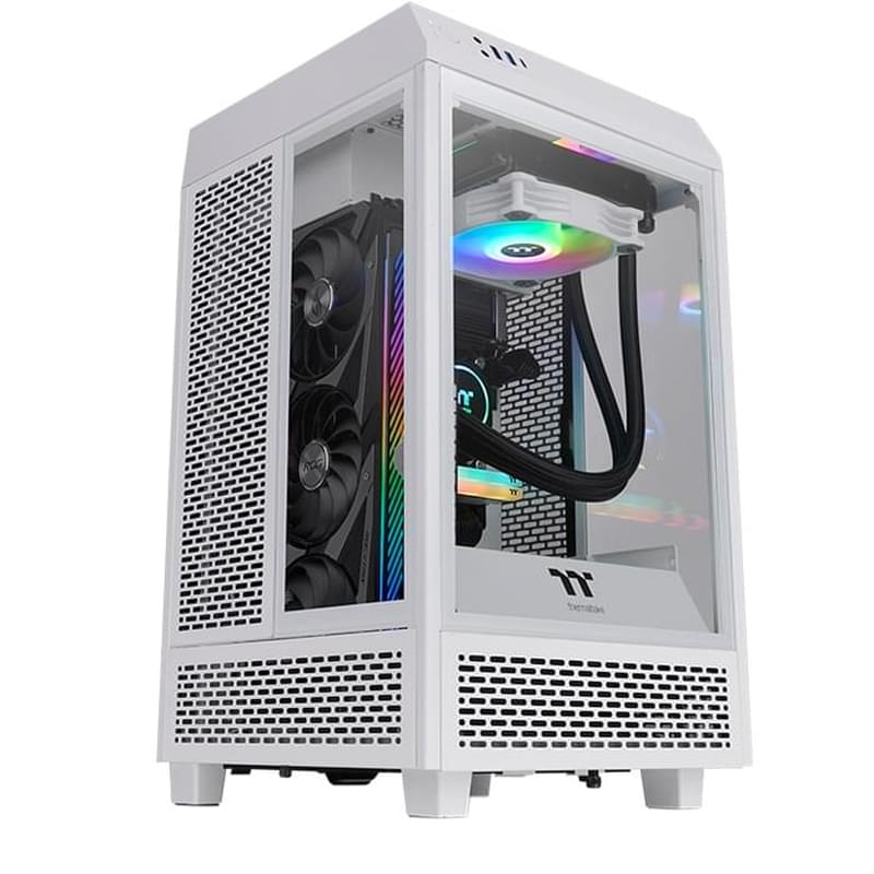 ПК корпус Thermaltake The Tower 100 MiniTower, window, White mITX (CA-1R3-00S6WN-00) - фото #0, Technodom.kz