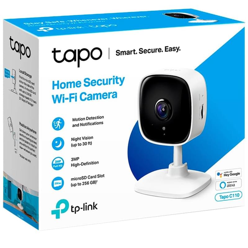 WiFi Камера TP-Link Tapo C110, Фиксированная, 1296p Super Full HD, Белая (Tapo C110) - фото #7, Technodom.kz