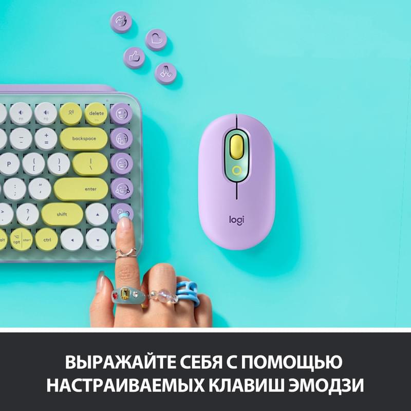 Клавиатура беспроводная USB/BT Logitech POP Keys, Mint (920-010717) - фото #3, Technodom.kz