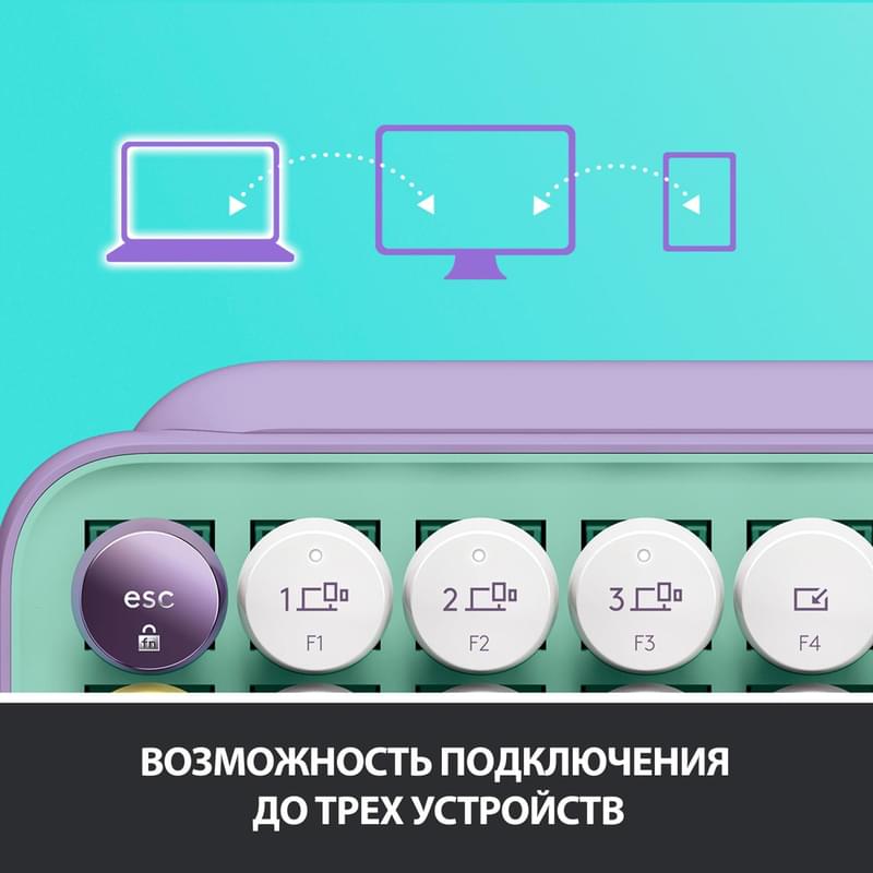 Клавиатура беспроводная USB/BT Logitech POP Keys, Mint (920-010717) - фото #7, Technodom.kz