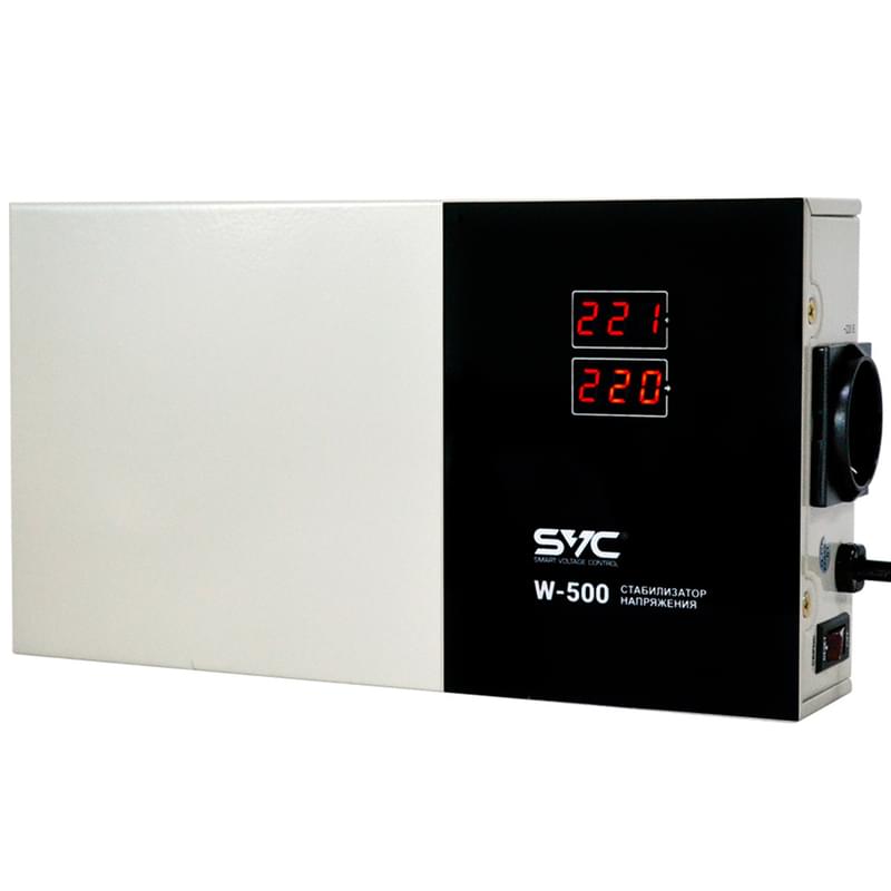 Стабилизатор SVC W-500, 500VA/500Вт, AVR: 140-260В, 1Schuko, LED, 1.35 м (SVC-W-500) - фото #1, Technodom.kz