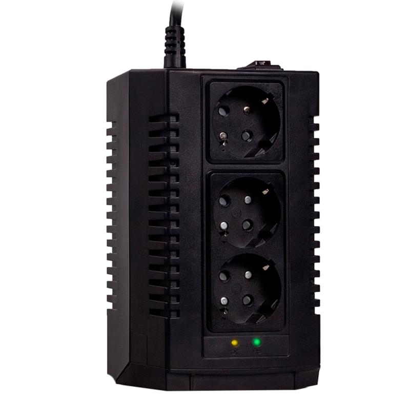 Стабилизатор SVC AVR-1000-S, 1000VA/500Вт, AVR: 184-284В, 3Schuko, 1 м (SVC-AVR-1000-S) - фото #0, Technodom.kz