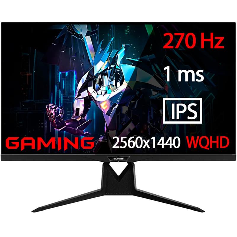 Игровой монитор 32" Gigabyte Aorus FI32QX-EK 2560x1440 16:9 IPS 270ГЦ (2HDMI+DP+Type-C) Black - фото #0, Technodom.kz